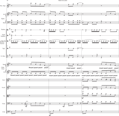 Giannoulis, Christos: Carl Orff Competition 2020 Kato sto yalo - Chor>SA+Bfl+[Xyl+Px]+[Vl2+Vla+Vc+Kb]:9