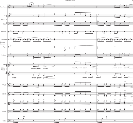 Giannoulis, Christos: Carl Orff Competition 2020 Kato sto yalo - Chor>SA+Bfl+[Xyl+Px]+[Vl2+Vla+Vc+Kb]:10