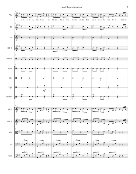 Colmenarez Aguilar, Douglas: Carl Orff Competition 2020 Los Chimichimitos - Chor>SS+Bfl+[Xyl2+Px]+[Vl2+Vla+Vc+Kb]:4