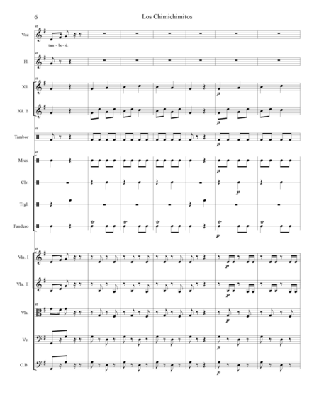 Colmenarez Aguilar, Douglas: Carl Orff Competition 2020 Los Chimichimitos - Chor>SS+Bfl+[Xyl2+Px]+[Vl2+Vla+Vc+Kb]:7