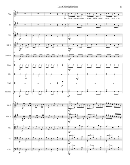 Colmenarez Aguilar, Douglas: Carl Orff Competition 2020 Los Chimichimitos - Chor>SS+Bfl+[Xyl2+Px]+[Vl2+Vla+Vc+Kb]:12