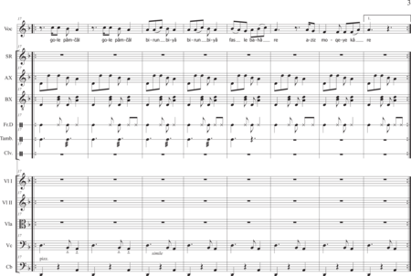 Bayat, Mani: Carl Orff Competition 2020 Gole Pamchal - Choir>S+Rec+[Xyl2+Perc]+[Vln2+Vla+Vlc+Db]:2