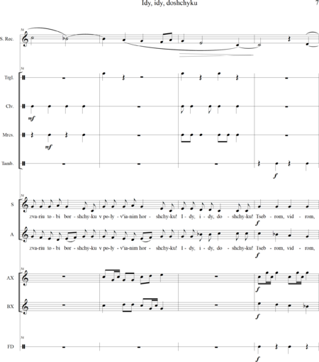 Manokina, Hanna: Carl Orff Competition 2020 Idy, idy, doshchyku - Chor>SS+Bfl+[Xyl2+Px]+[Vl2+Vla+Vc+Kb]:8