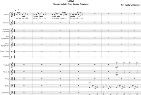 Kimiavi, Nastaran: Carl Orff Competition 2020 Lalayi - Chor>SS+Bfl+[Xyl2+Px]+[Vl2+Vla+Vc+Kb]:0