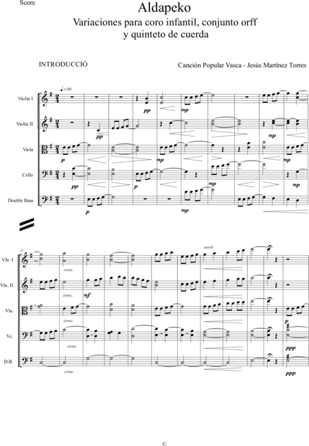 Martínez, Jesús: Carl Orff Competition 2020 Aldapeko - Chor>S+Bfl+Xyl2+[Vl2+Vla+Vc+Kb]:1