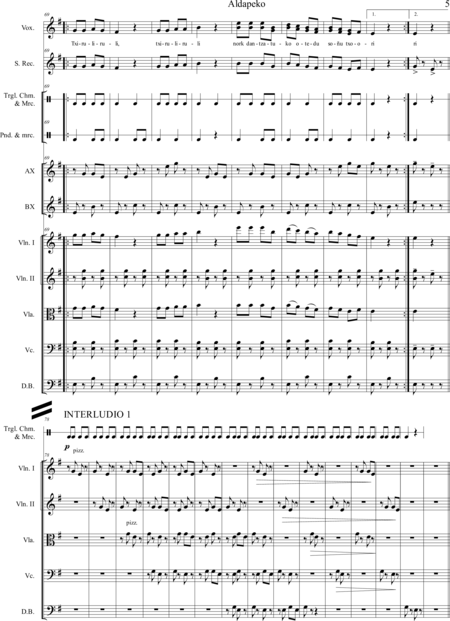 Martínez, Jesús: Carl Orff Competition 2020 Aldapeko - Chor>S+Bfl+Xyl2+[Vl2+Vla+Vc+Kb]:4