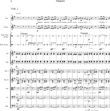 Martínez, Jesús: Carl Orff Competition 2020 Aldapeko - Chor>S+Bfl+Xyl2+[Vl2+Vla+Vc+Kb]:5