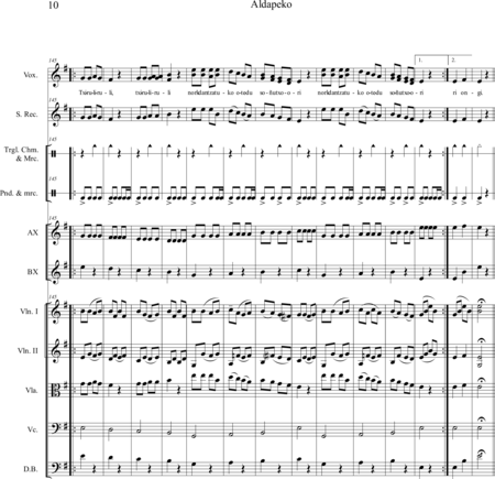 Martínez, Jesús: Carl Orff Competition 2020 Aldapeko - Chor>S+Bfl+Xyl2+[Vl2+Vla+Vc+Kb]:9