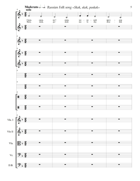 Fedotova, Olga: Carl Orff Competition 2020 Variation über das russische Volkslied "Skok, skok, p - Chor>SS+Bfl+[Xyl2+Px]+[Vl2+Vla+Vc+Kb]:4